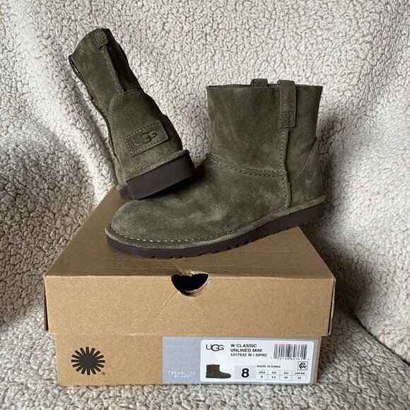COPY - Classic Unlined Mini Ugg Boots - Sage -- Size 8- NIB! - Picture 6 of 12